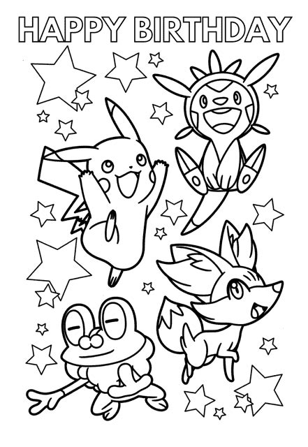 Pokemon birthday coloring pages